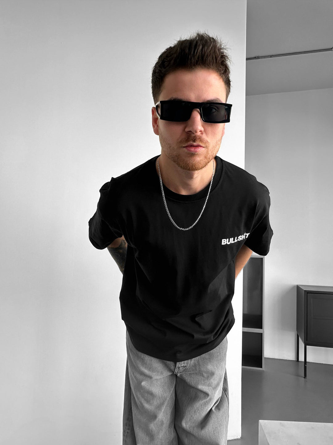 Överdimensionerad Kysst T-shirt - Svart