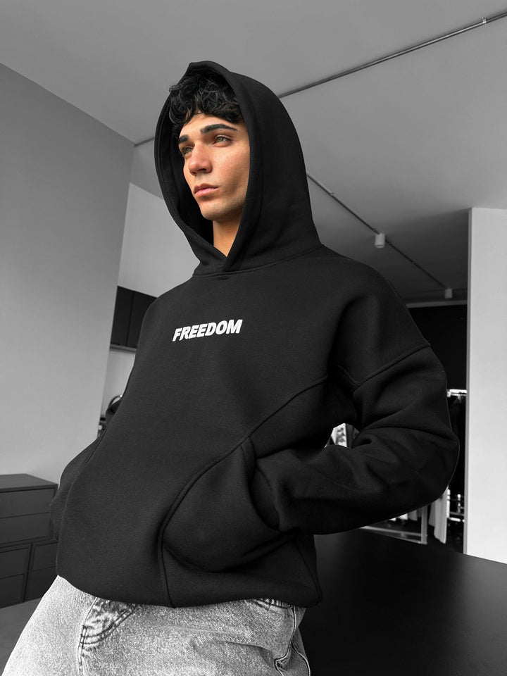 Oversize Stitches Hoodie - Svart