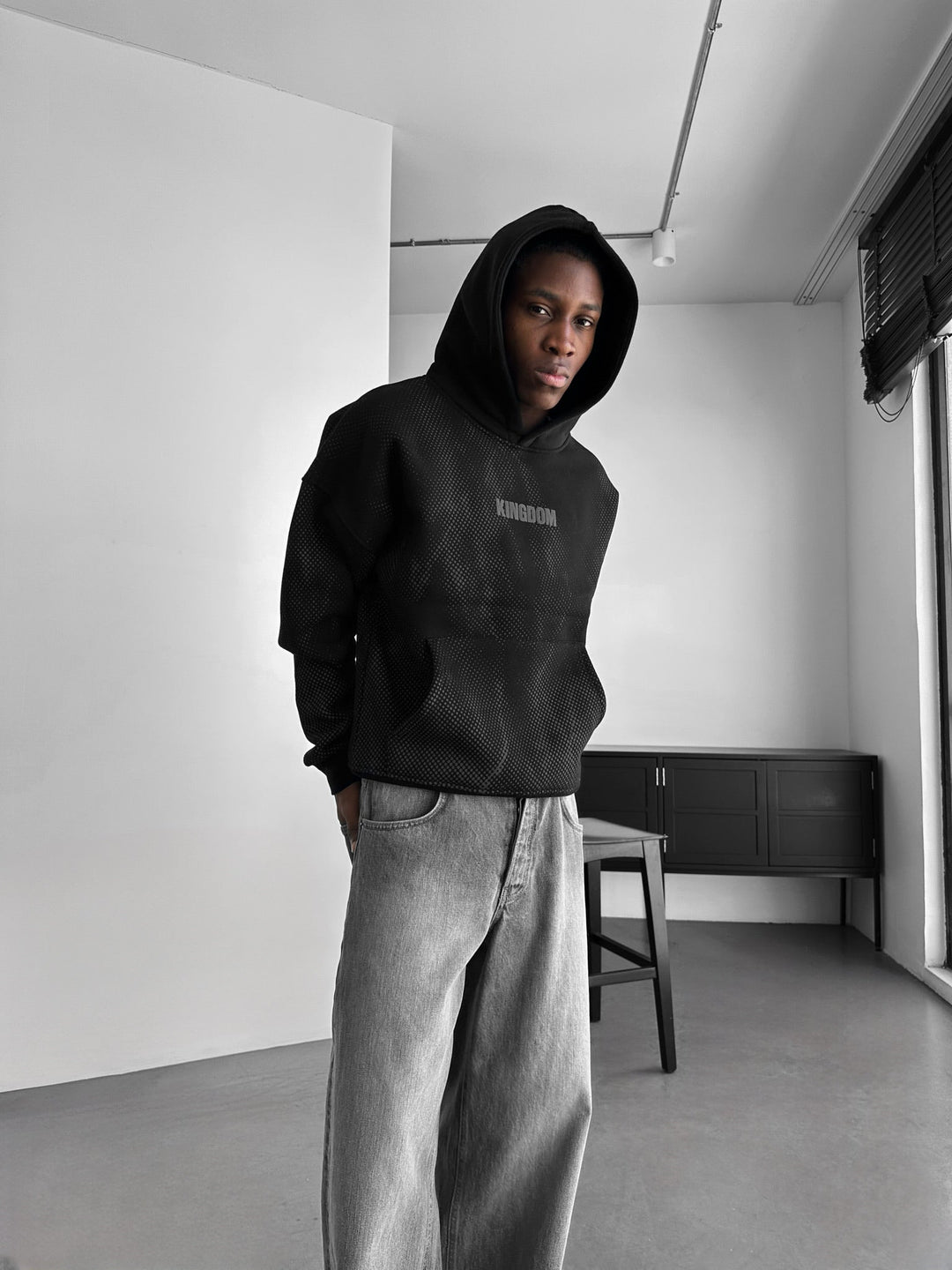 Oversize Kingdom Hoodie - Svart och Antracit