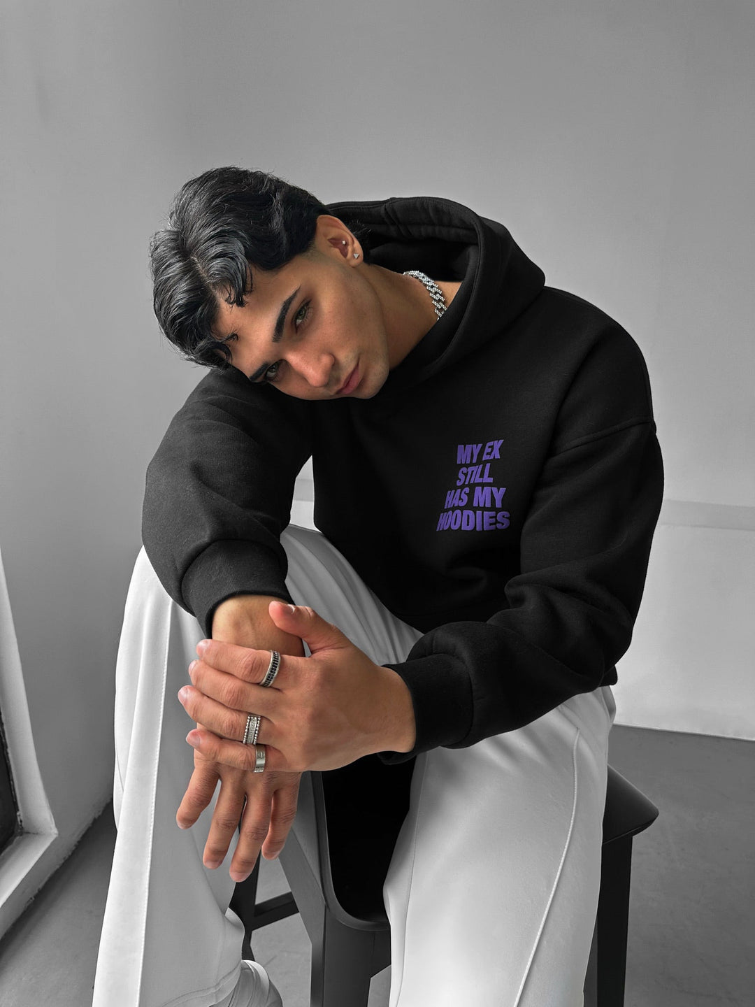Oversize EX Del II Hoodie - Svart och Lila