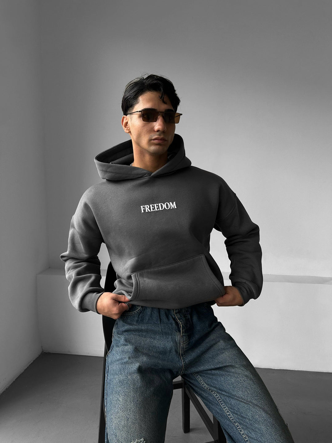 Oversize Freedom Hoodie - Antracit