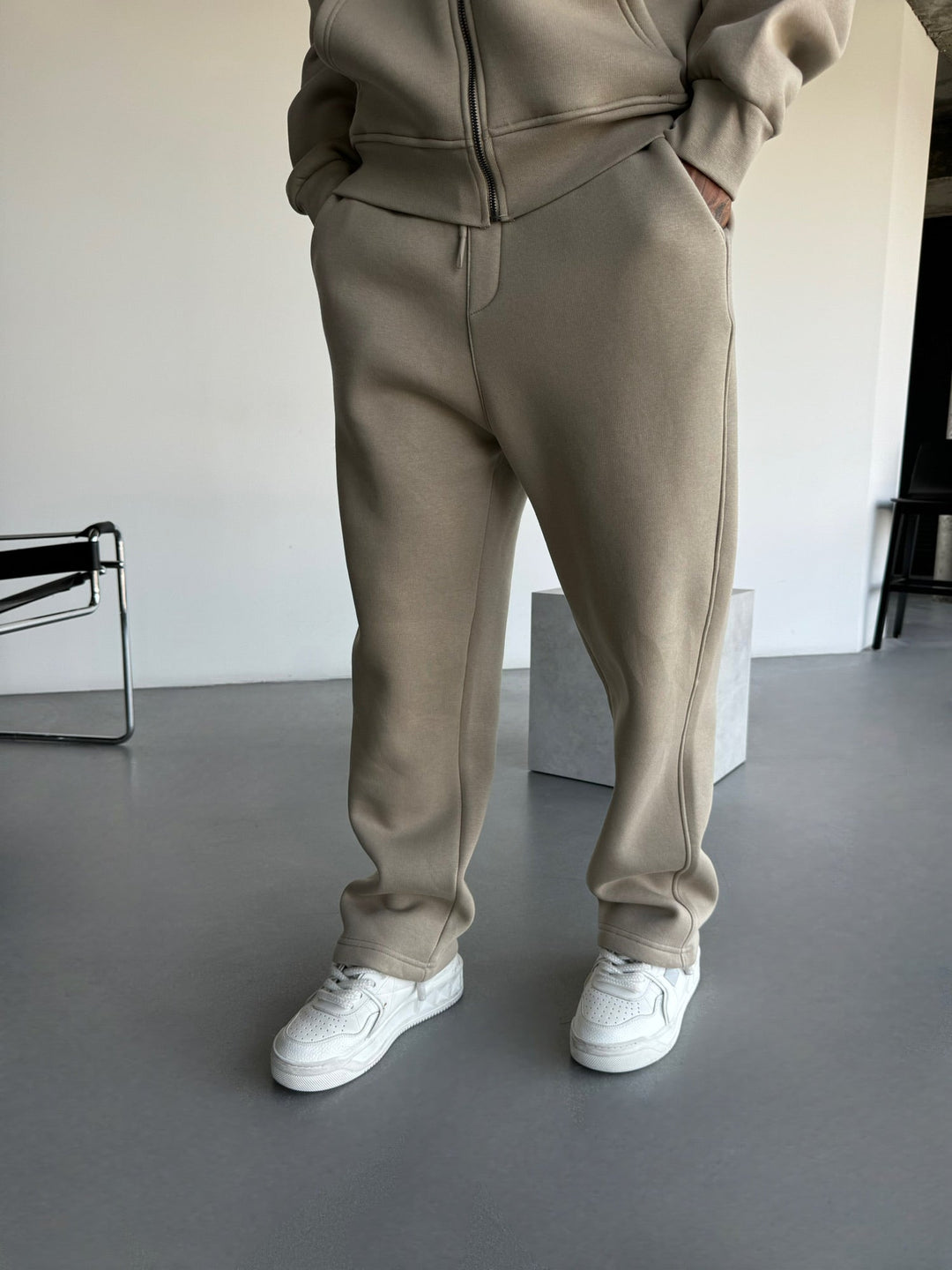 Grundläggande Byxor - Enkelt Taupe