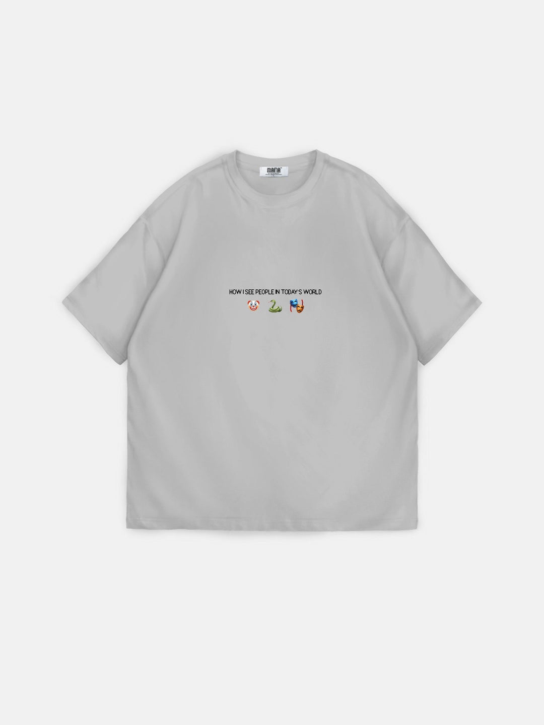 Oversize "Dagens Värld" T-shirt - Grå