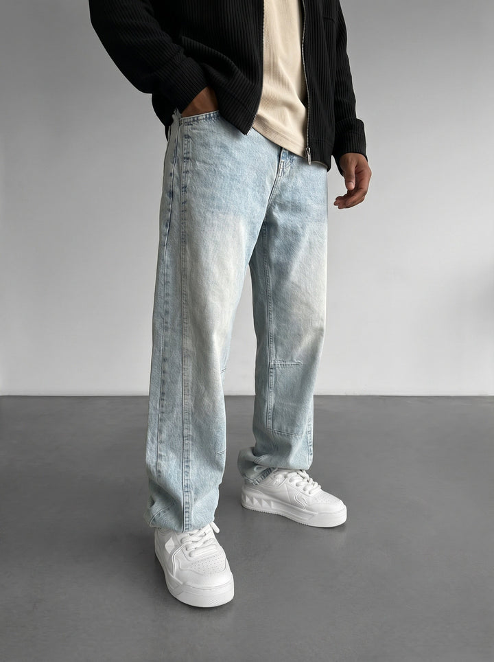 Relax Fit Line Jeans - Ljusblå