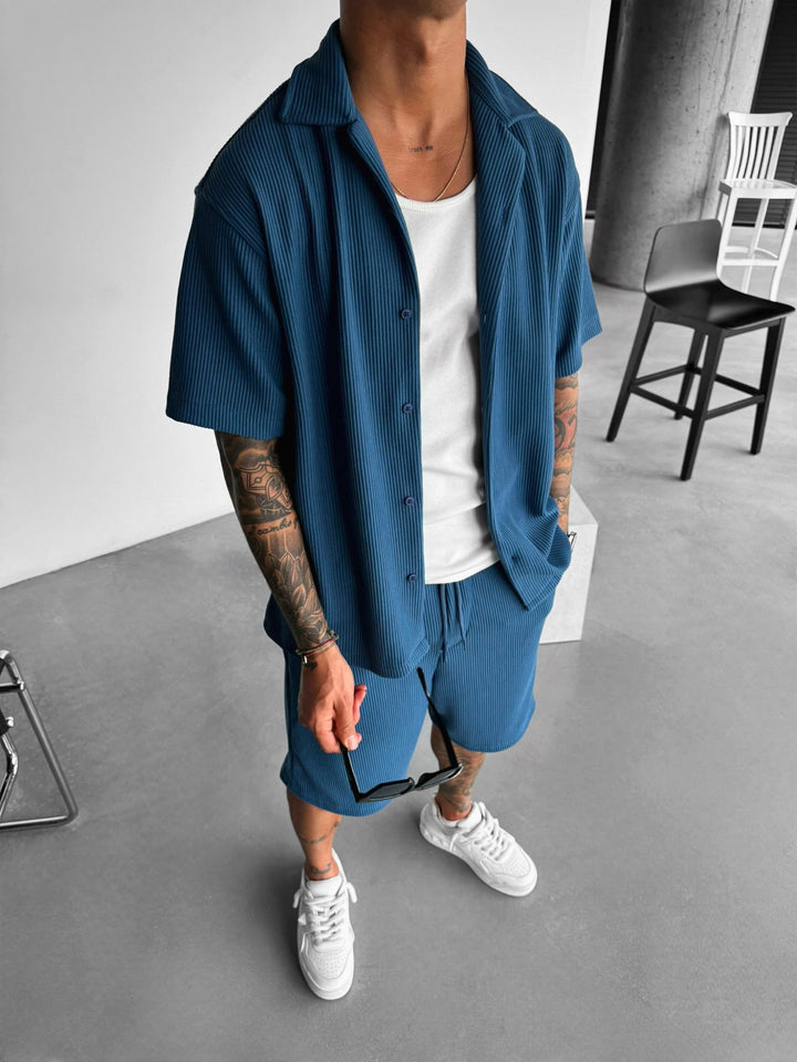 Oversize Cord Skjorta - Indigo
