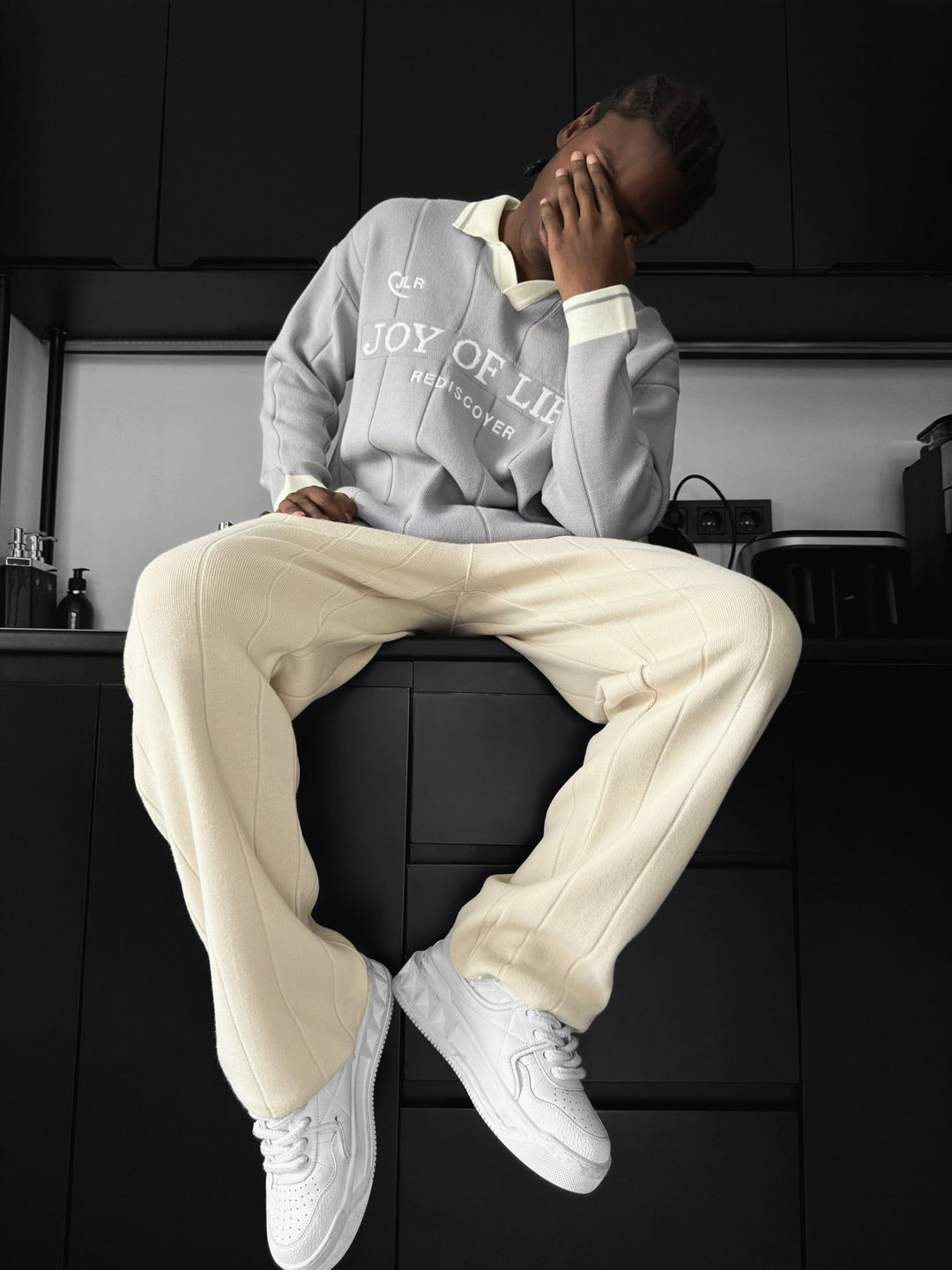 Loose Fit JLR Polo Sweater - Grå