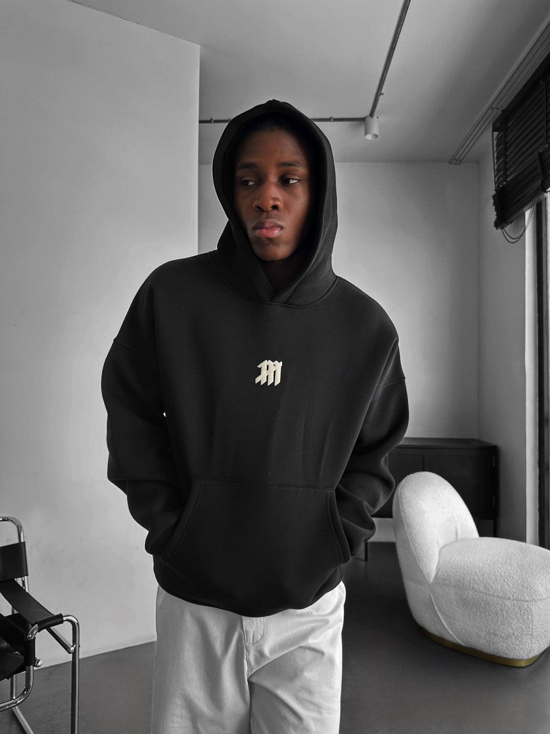 Oversize Popeye Hoodie - Svart