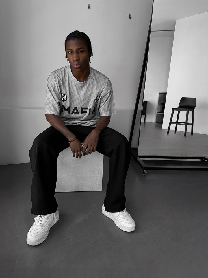 Oversize Mafia Trikot T-shirt - Grå