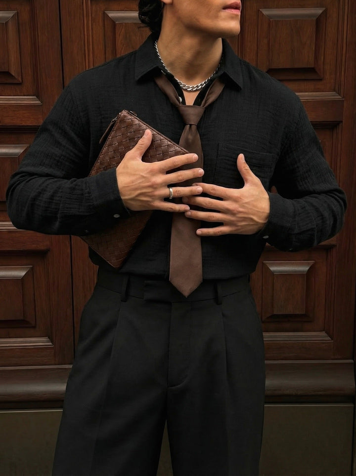 Oversize Muslin Skjorta - Svart