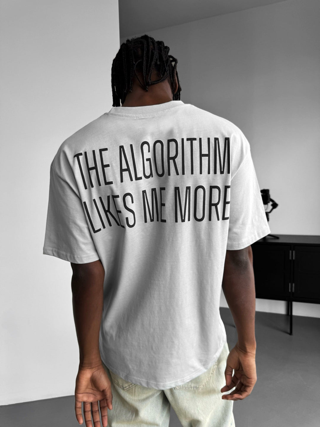 Oversize "Algorithm" T-Shirt - Grå