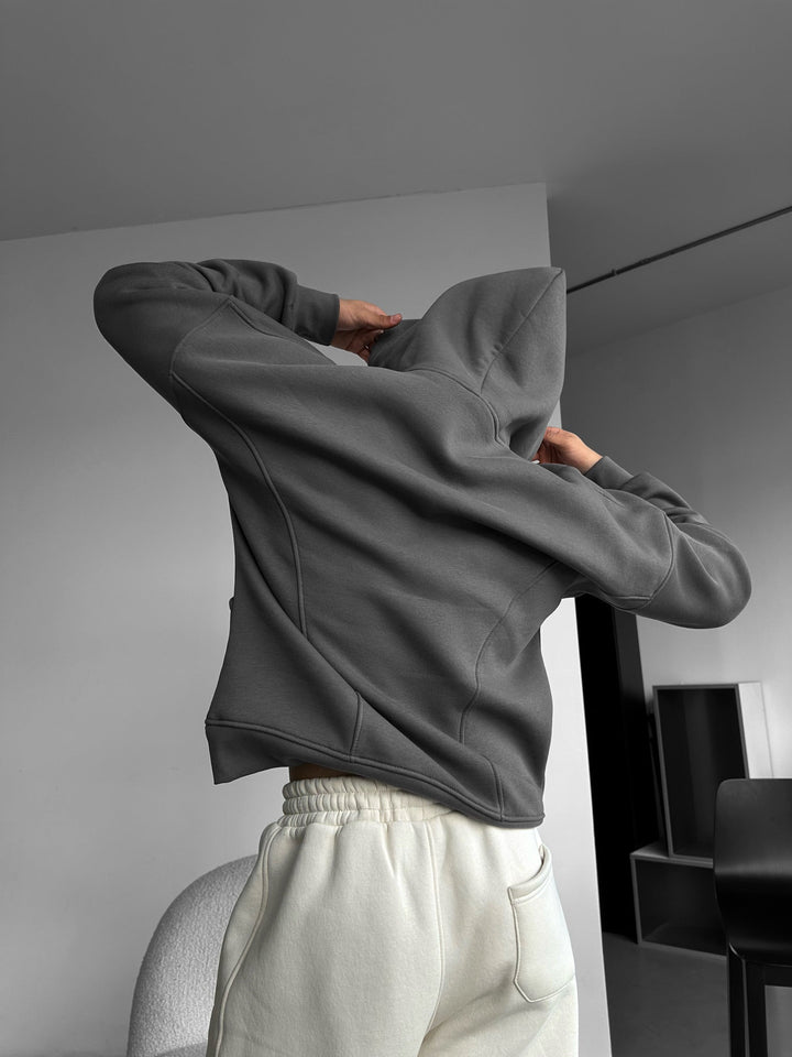 Oversize Stitches Hoodie - Antracit