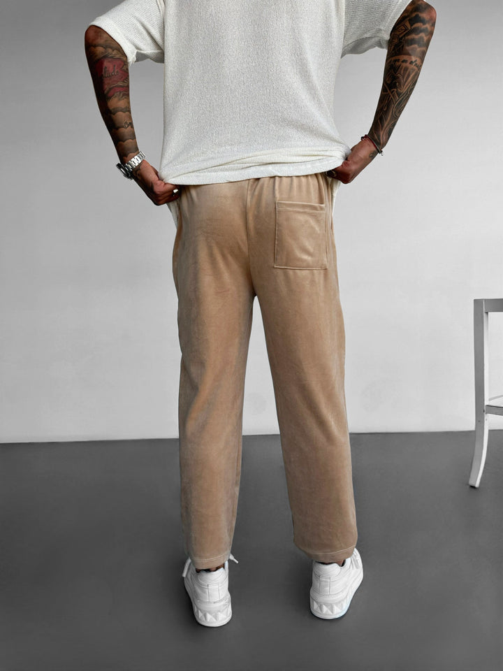 Lösa Velourbyxor - Beige