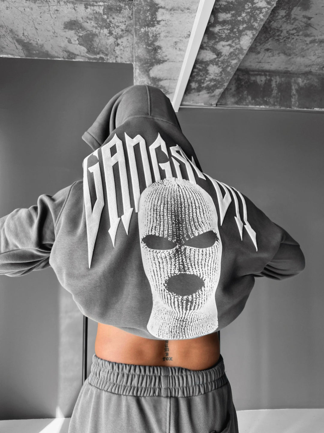 Oversize Gangster Hoodie - Antracit