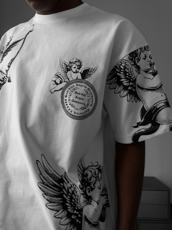 Oversize Guardian Angels T-Shirt - Ecru