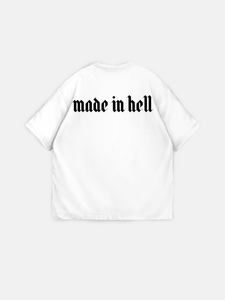 Oversize Made in Hell T-shirt - Ecru