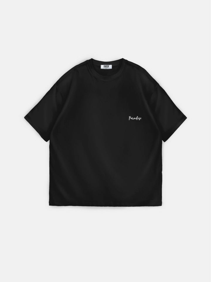 Oversize Papegoja Paradis T-shirt - Svart och Lila