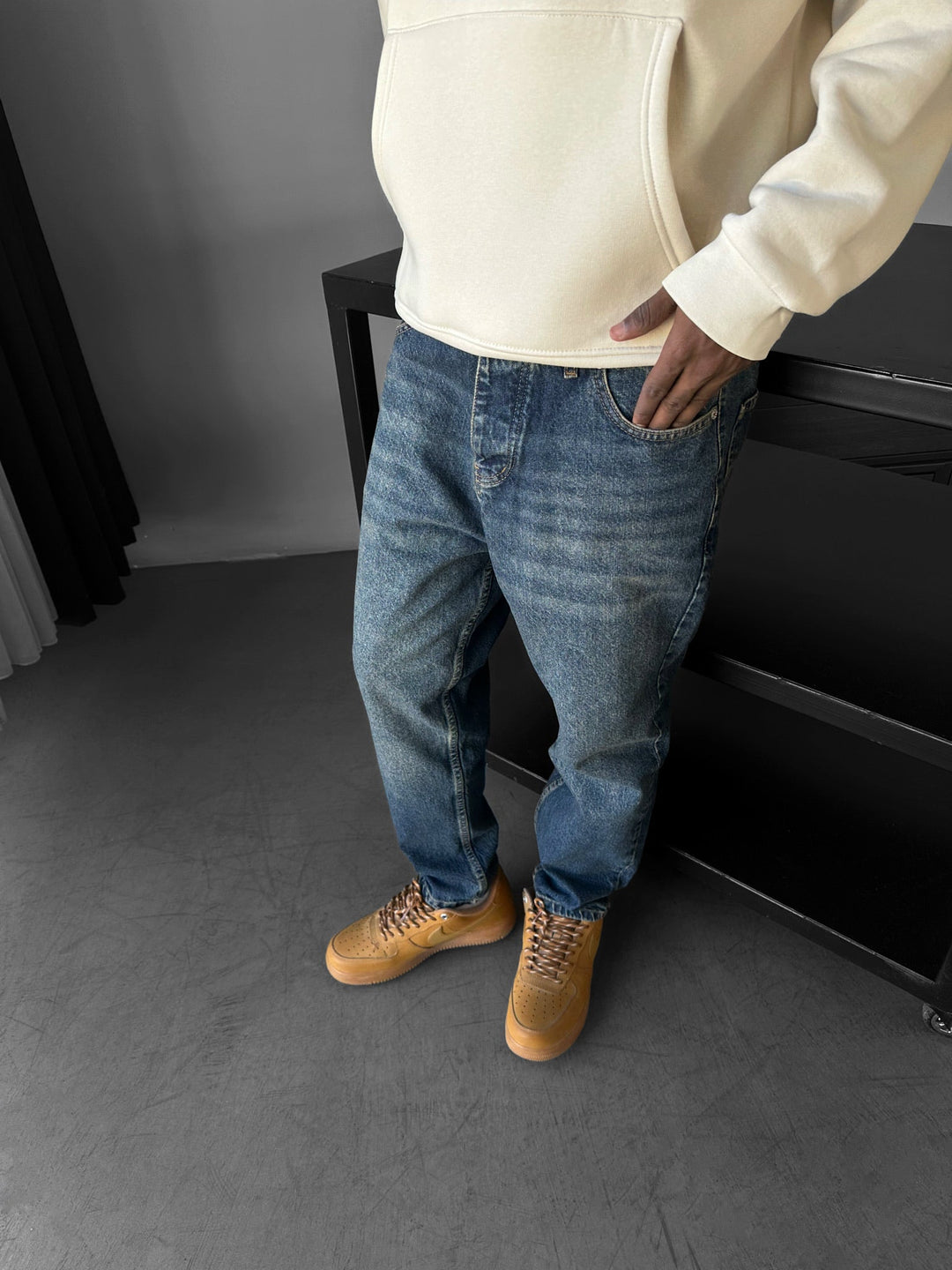 Baggy Fit Jeans - Mörkblå