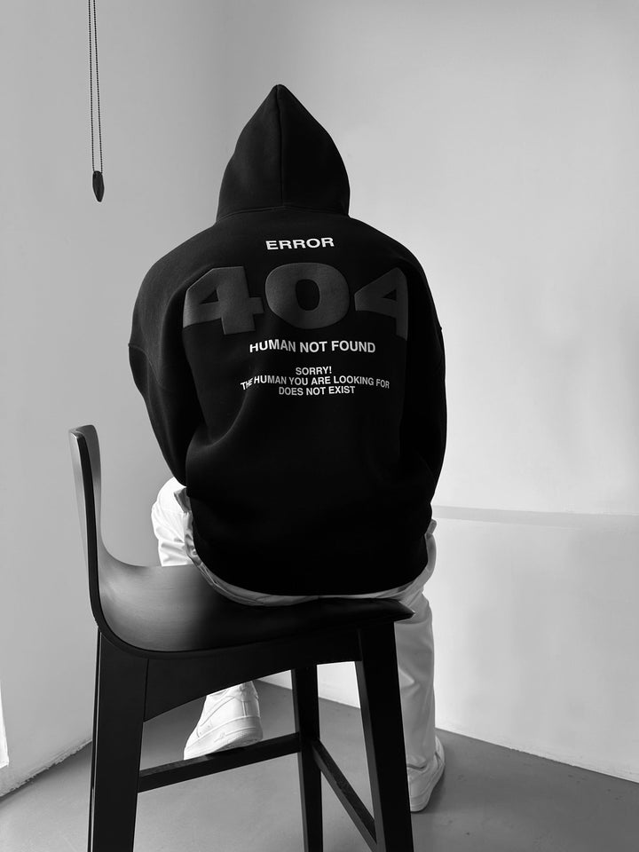 Oversize 404 Hoodie - Svart