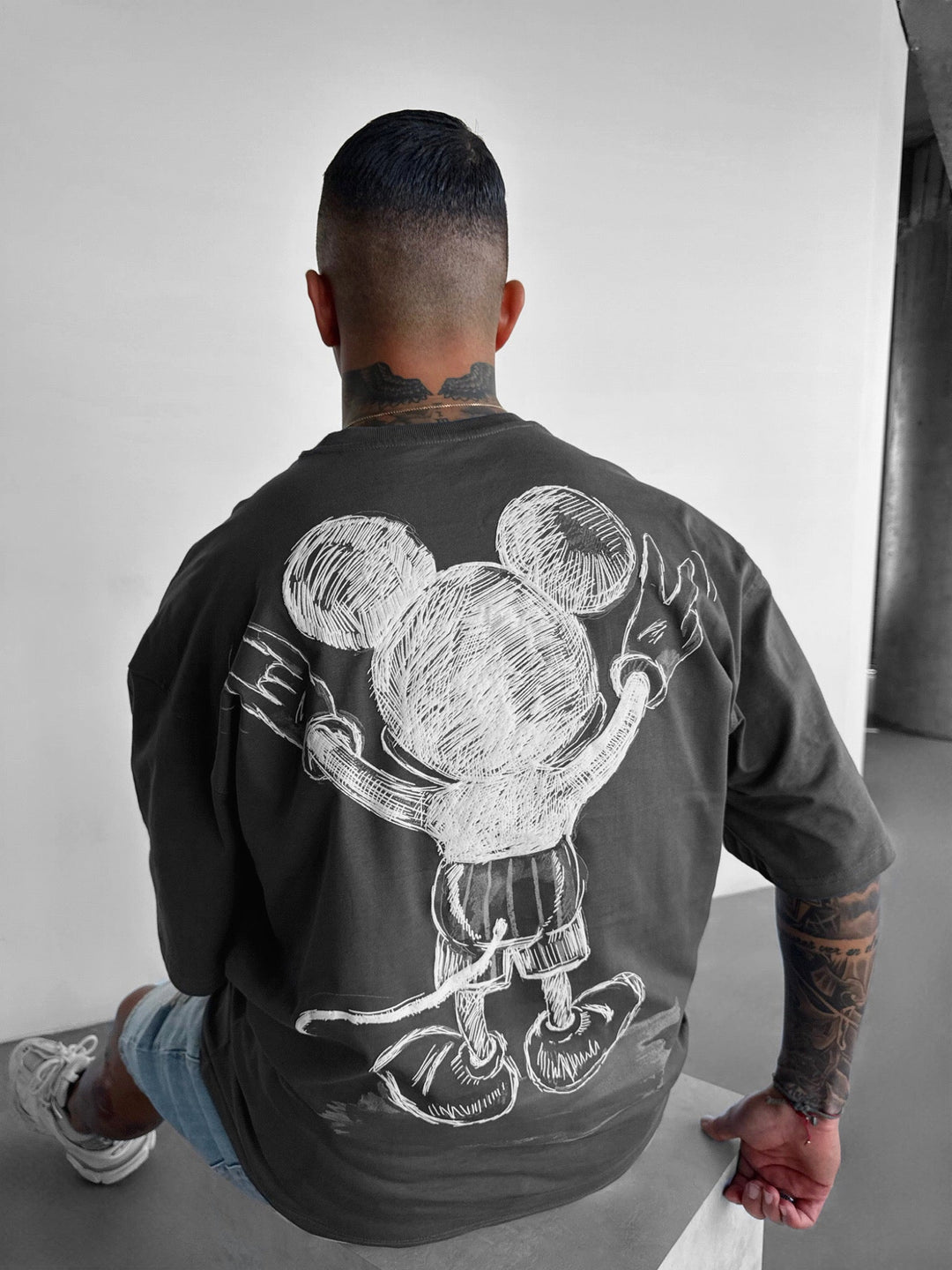 Oversize Mus T-shirt - Antracit