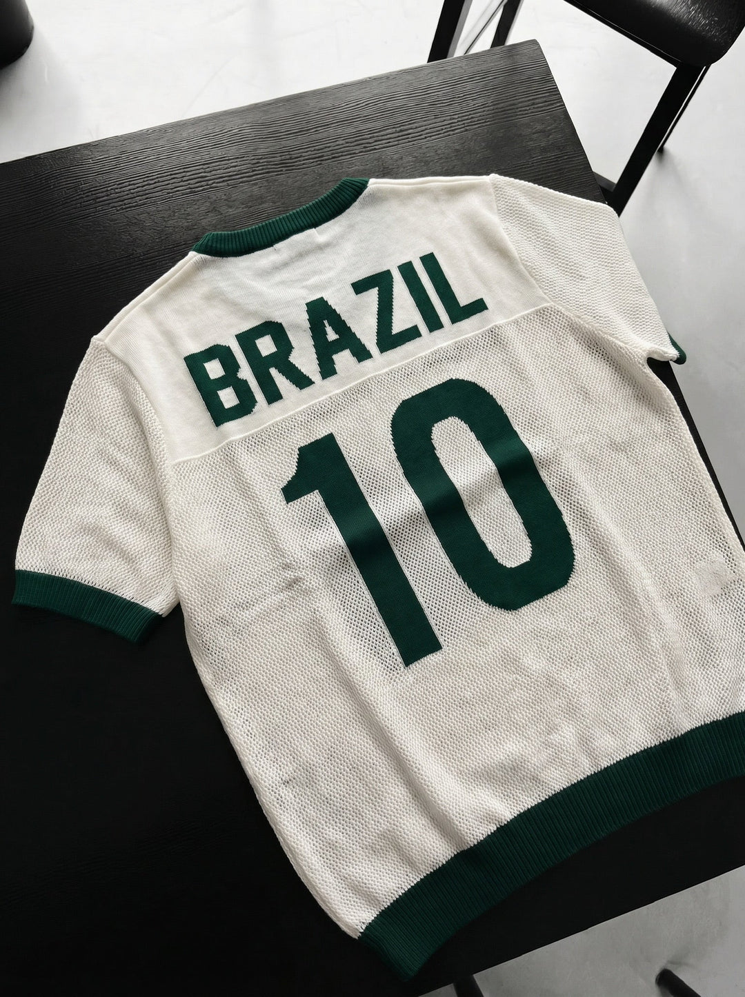 Oversize Brazil Stickad T-shirt - Vit
