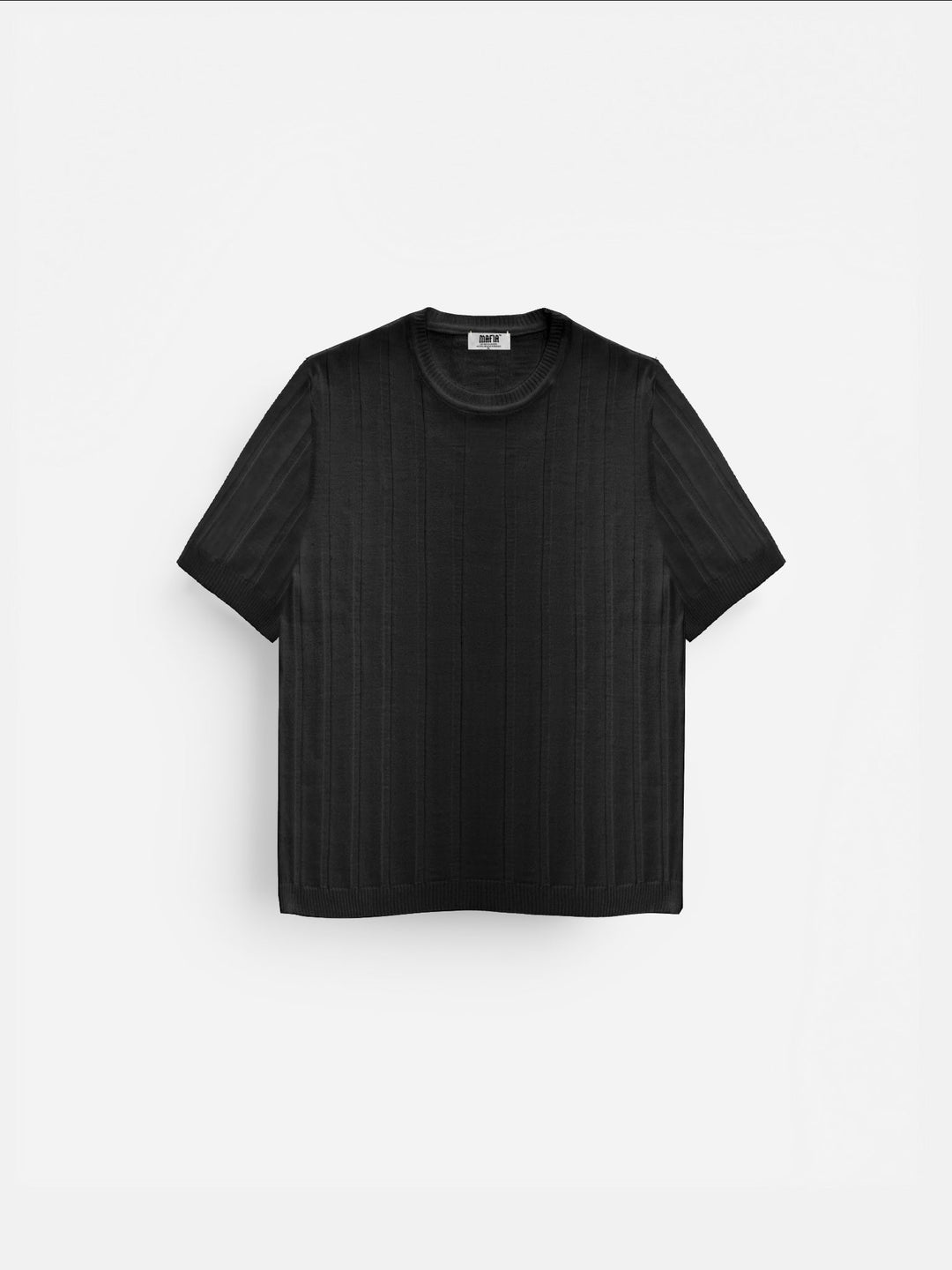 Regular Fit Knit Lines T-shirt - Svart