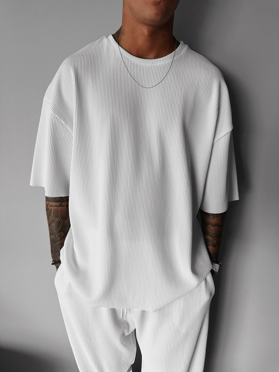 Oversize Cord Tee - Vit
