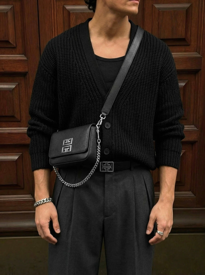 Oversize Crop Cardigan - Svart