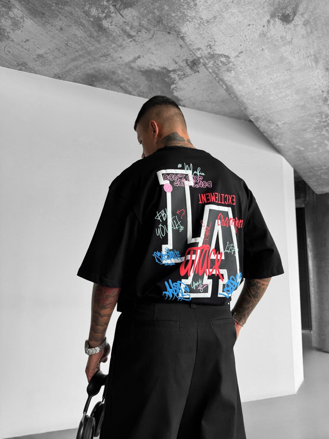 Oversize L.A T-shirt - Svart