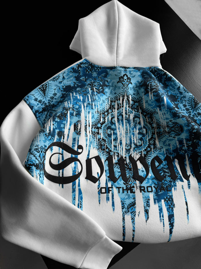 Oversize Souvenir Hoodie - Vit och Blå