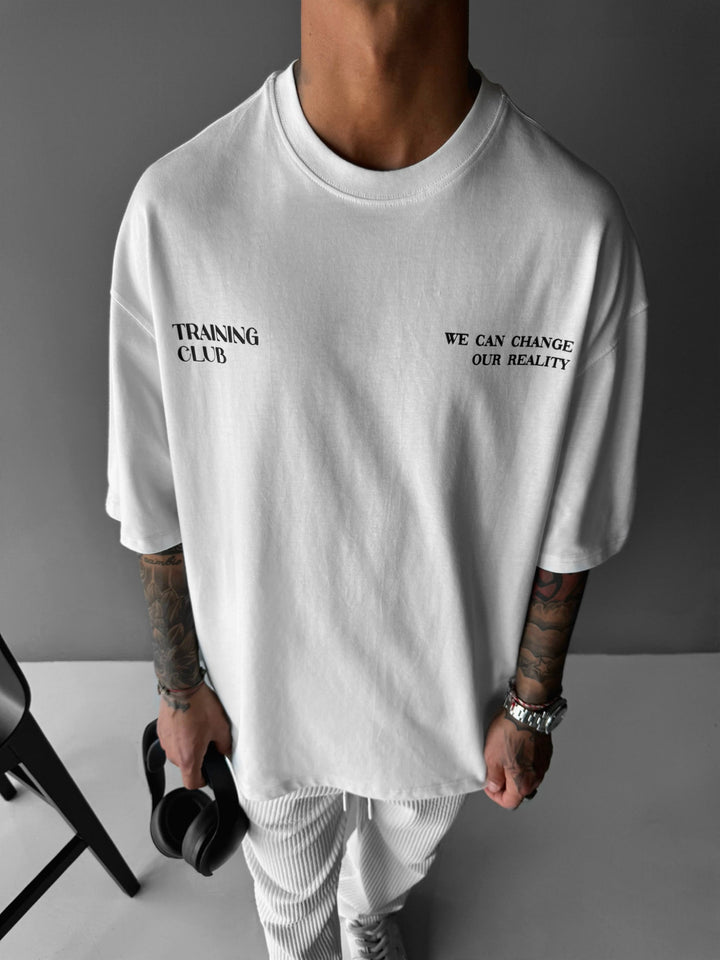Oversize Träningsklubb T-Shirt - Ecru