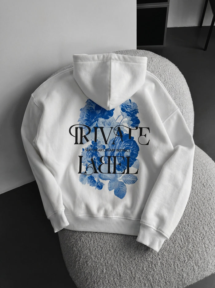 Oversize Privat Märke Hoodie - Ecru