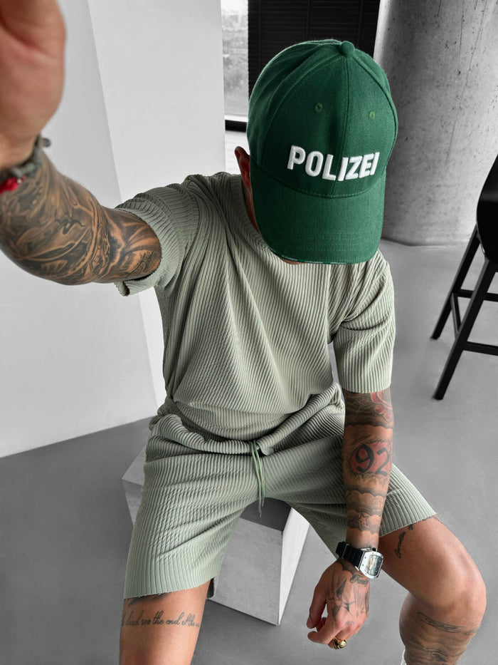 Oversize Ribbad T-shirt - Grön