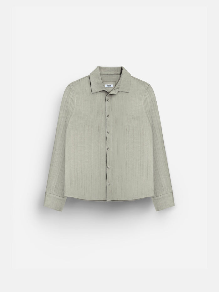 Regular Fit Plisserad Skjorta - Sten