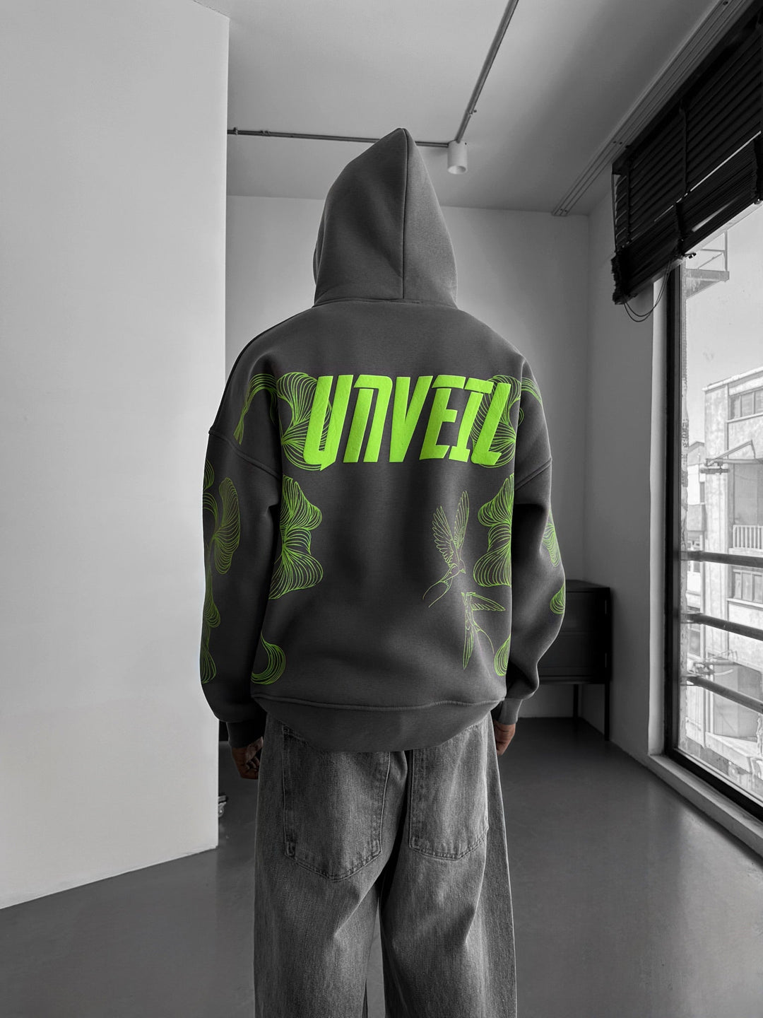 Oversize Unveil Hoodie - Antracit