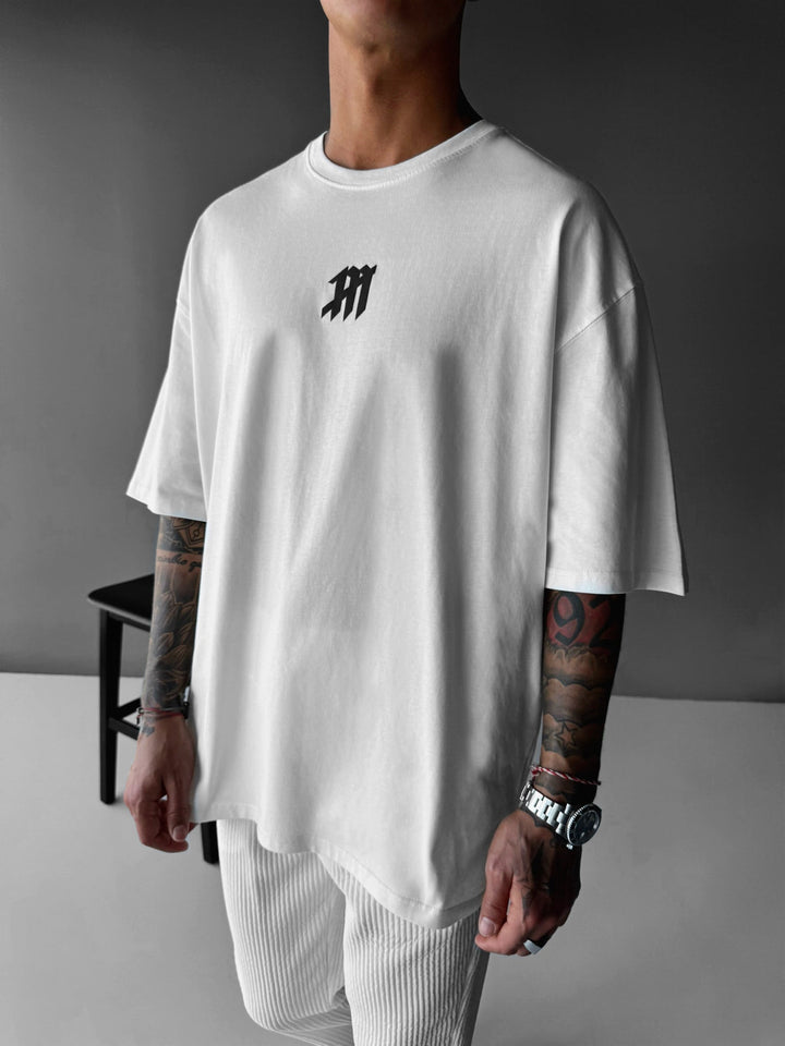 Oversize Mus-T-shirt - Vit och Svart