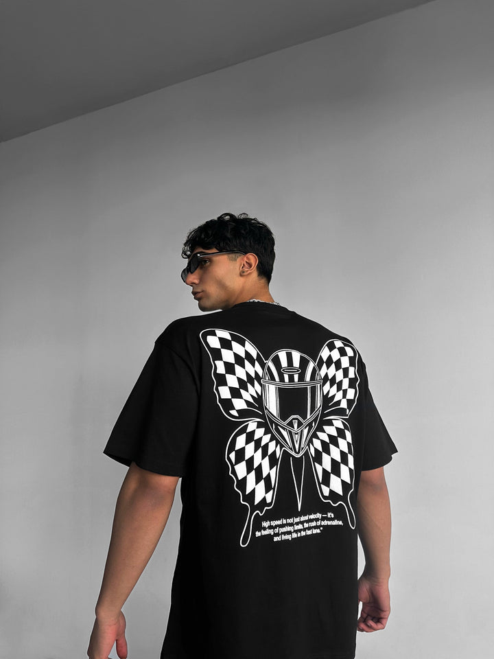 Oversize Butterfly Helmet T-shirt - Svart