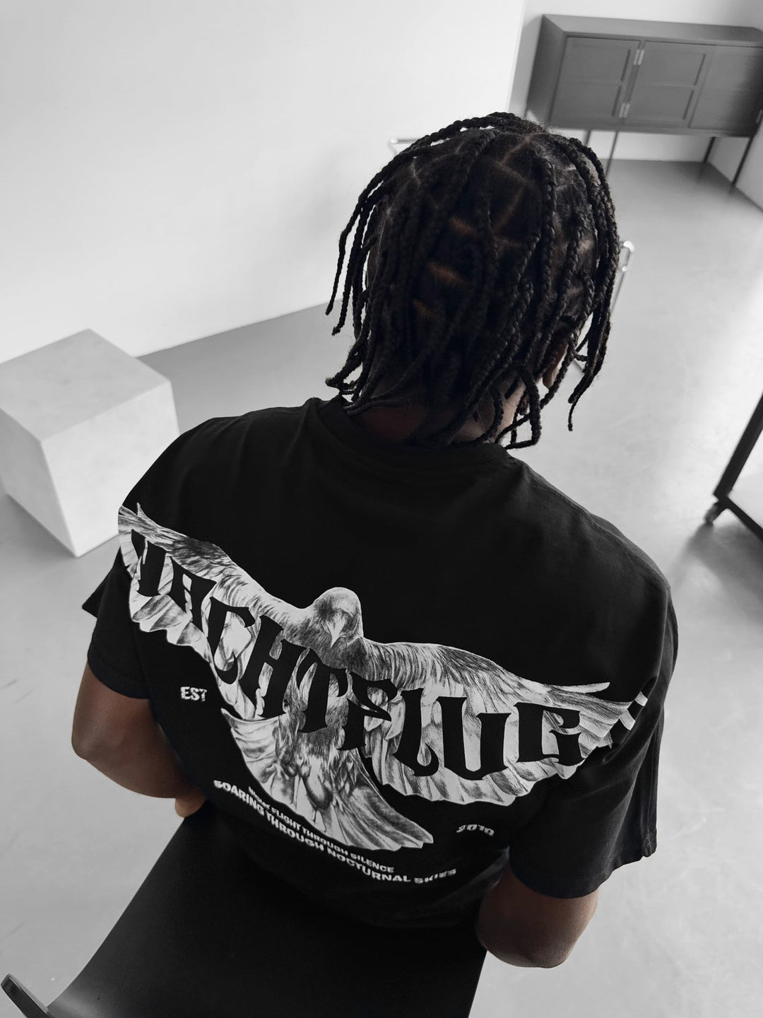 Oversize "Nachtflug" T-shirt - Svart