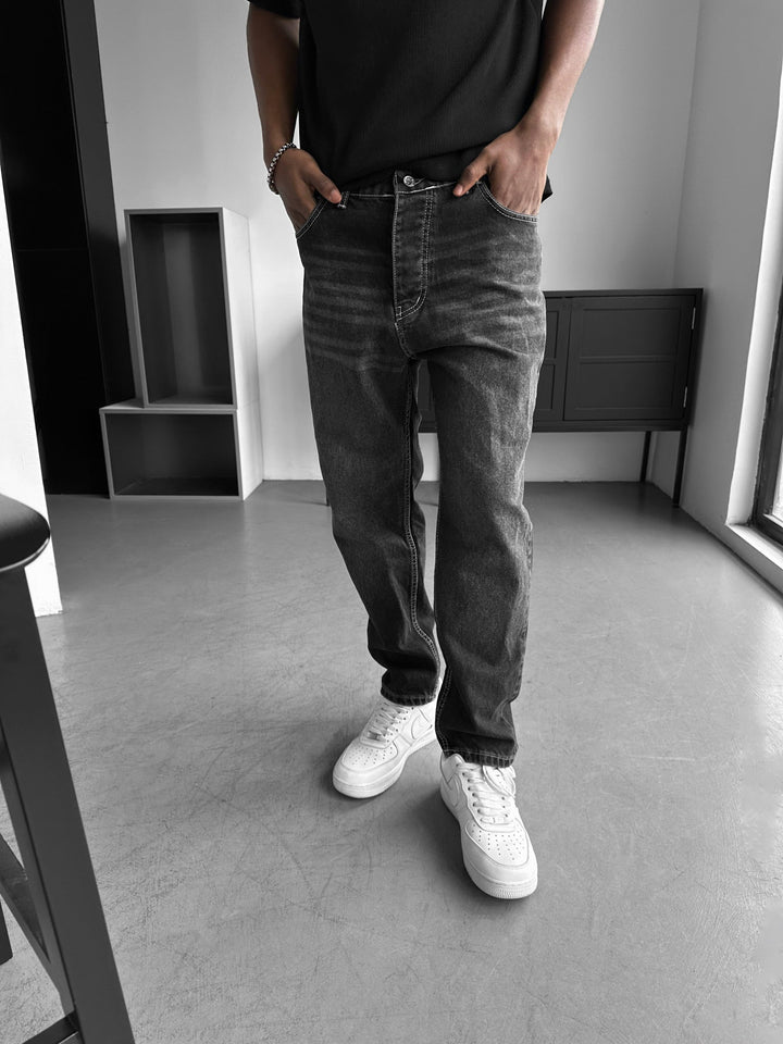 Boyfriend Fit Jeans - Svart