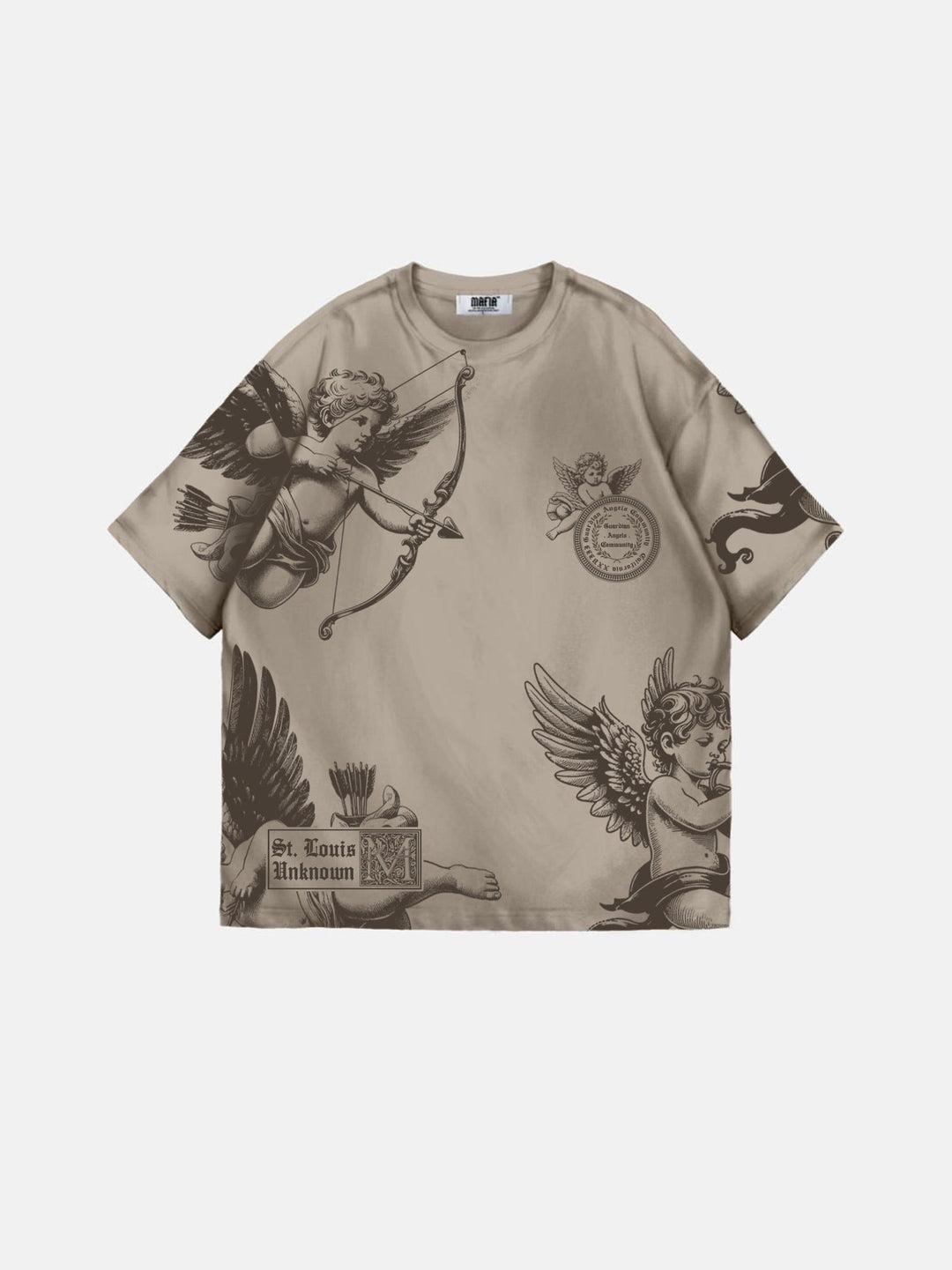 Oversize Guardian Angels T-Shirt - Beige