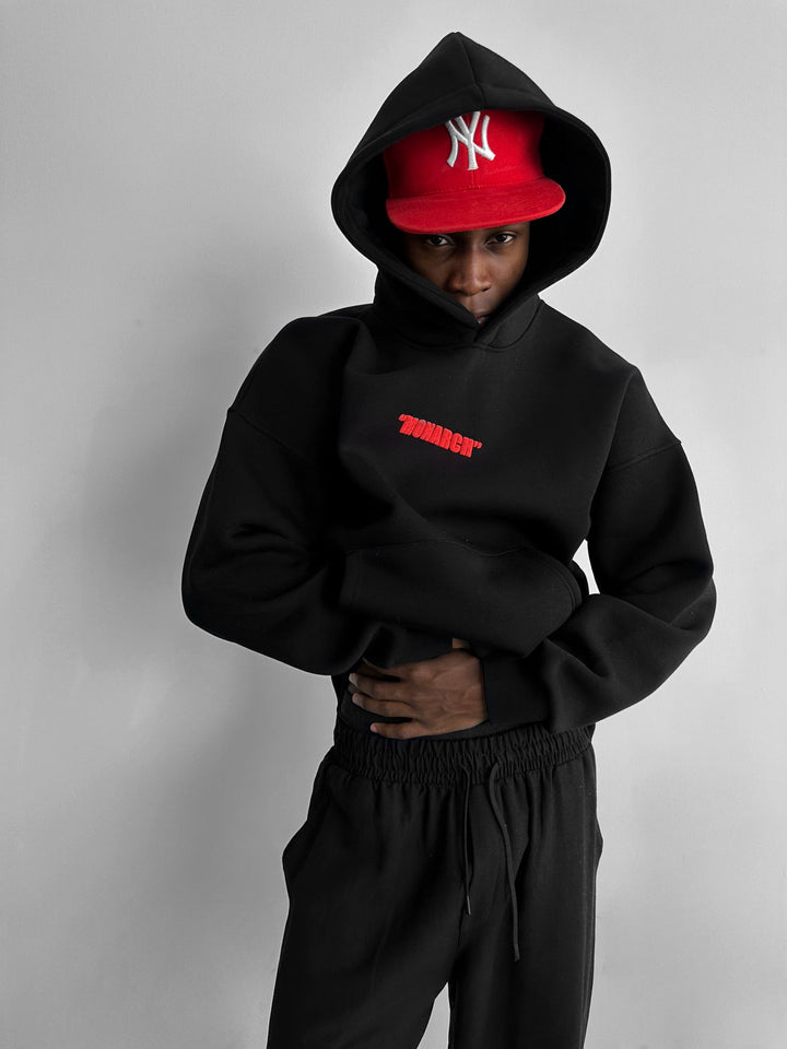 Oversize Monarch Hoodie - Svart och Röd