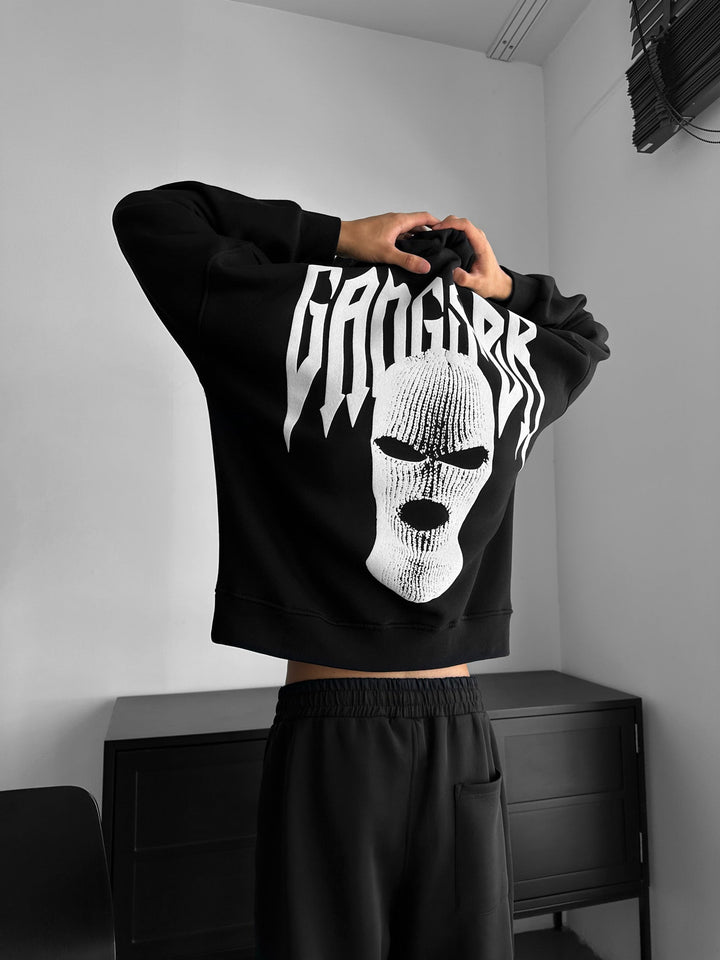 Oversize Gangster Hoodie - Svart