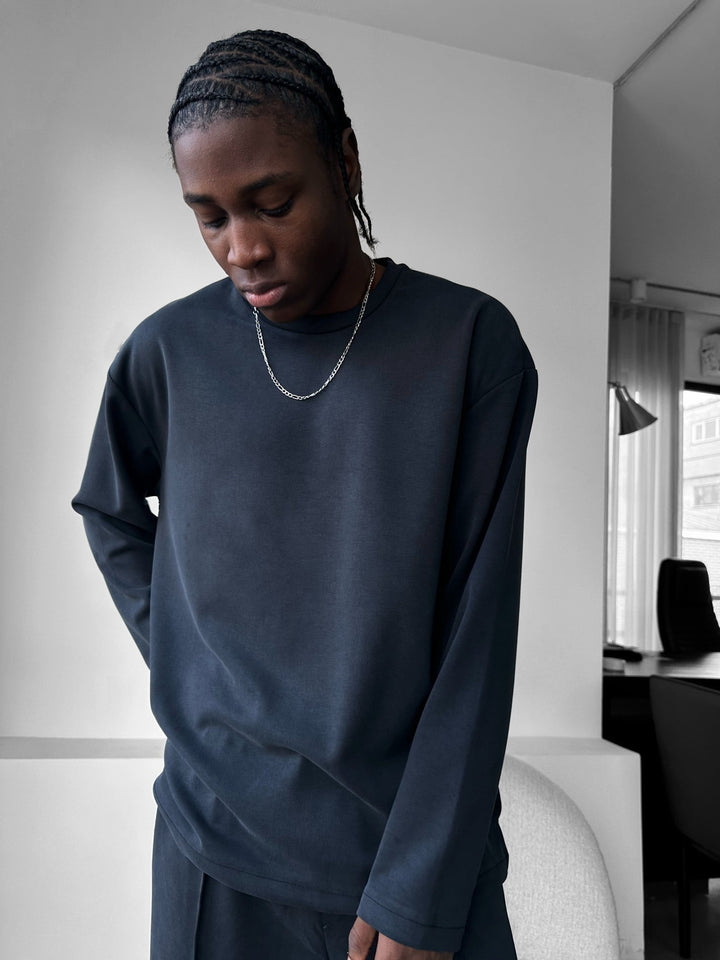 Oversize Modal Sweatshirt - Svart