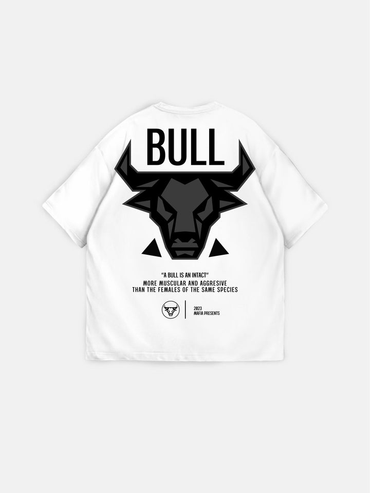 Oversize Bull T-shirt - Vit och Svart