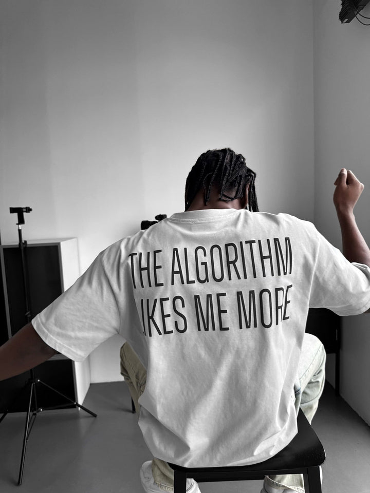 Oversize "Algorithm" T-Shirt - Grå