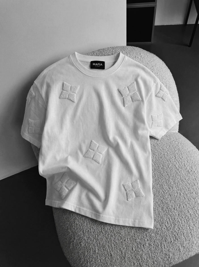 Oversize Detaljerad T-shirt - Ecru