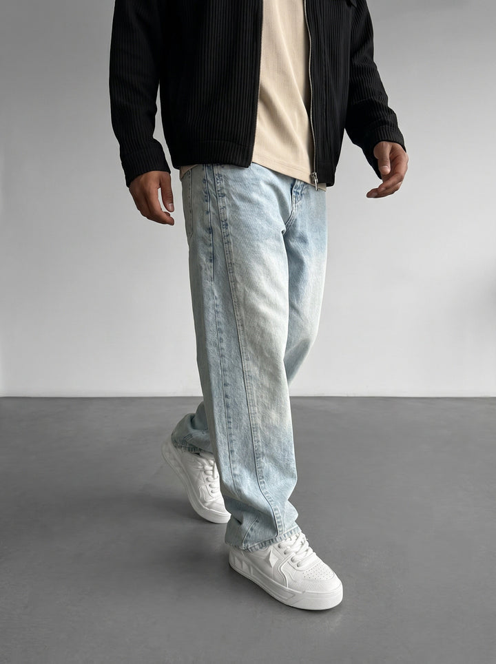 Relax Fit Line Jeans - Ljusblå