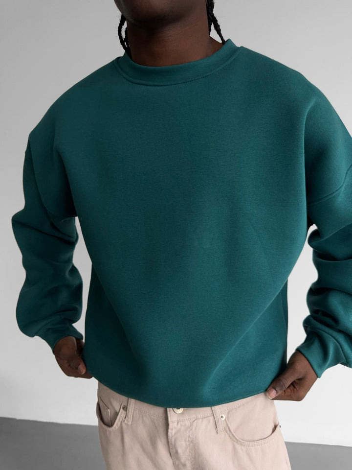 Oversize Basic Tröja - Havsgrön