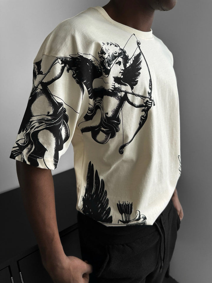 Oversize Guardian Angels T-Shirt - Antik Vit