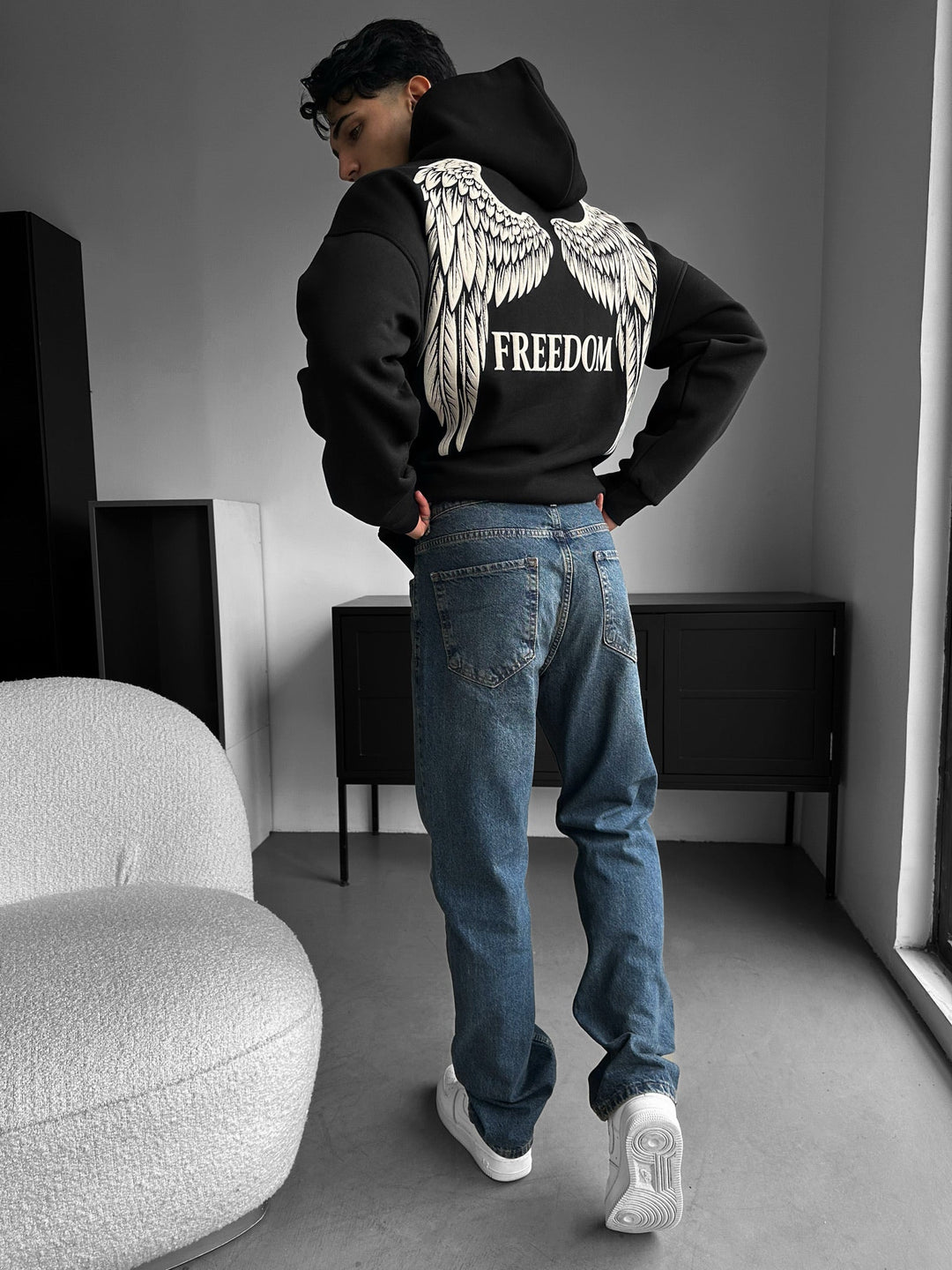 Oversize Freedom Hoodie - Svart