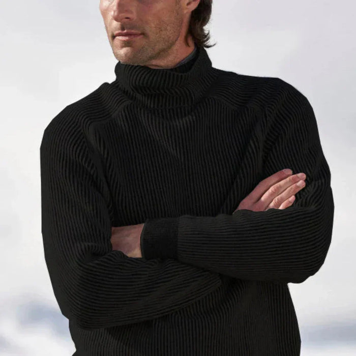 Herr Turtleneck Tröja med Ribbstickning för Höst och Vinter